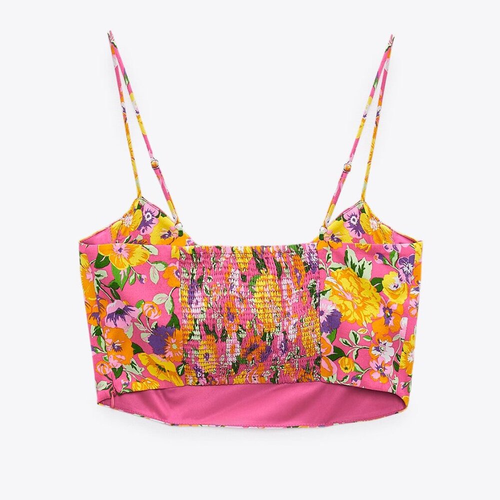 Zara Floral Print Crop Top - Picture 5 of 6